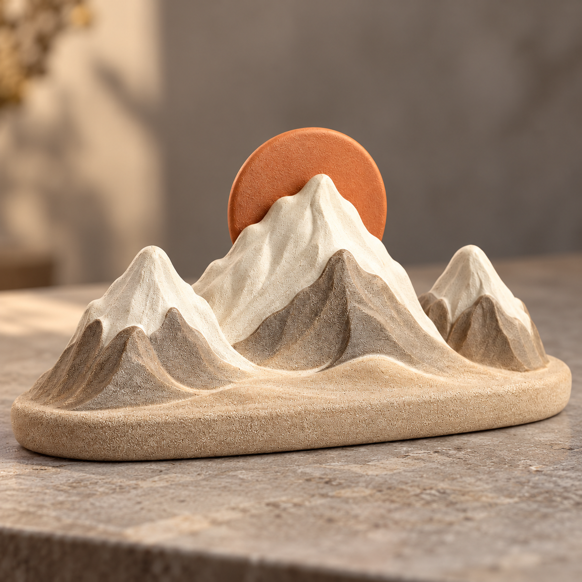 Oakvelora Mountain & Sun Car Interior Decorative Ornament
