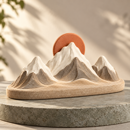 Oakvelora Mountain & Sun Car Interior Decorative Ornament