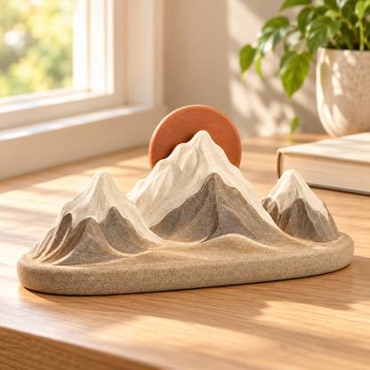 Oakvelora Mountain & Sun Car Interior Decorative Ornament