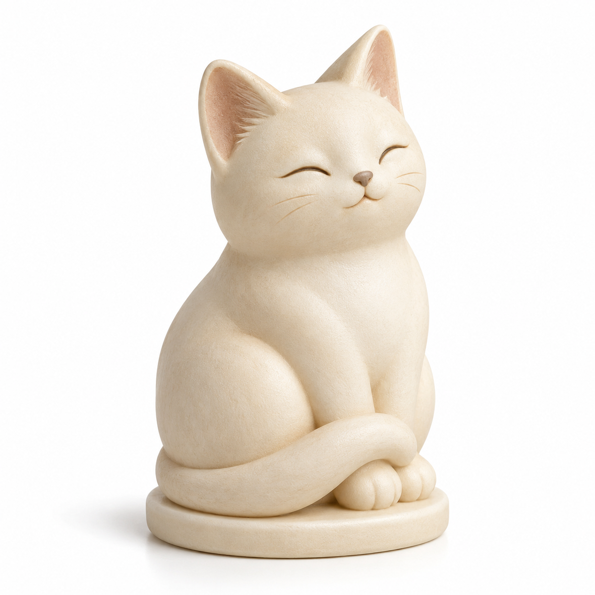 Oakvelora Cream Cat Car Interior Decorative Figurine