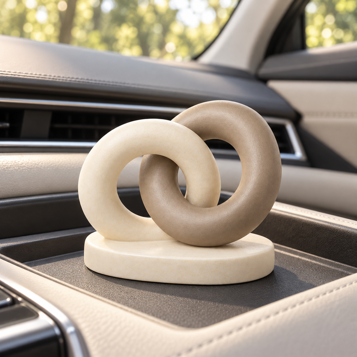 Oakvelora Interlocking Rings Car Interior Decorative Ornament