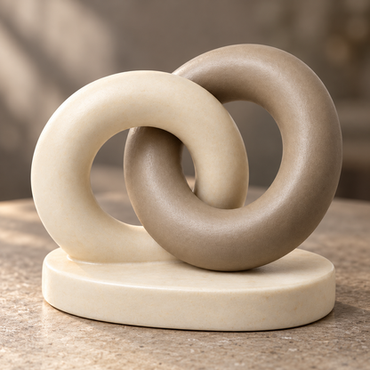 Oakvelora Interlocking Rings Car Interior Decorative Ornament