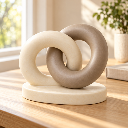 Oakvelora Interlocking Rings Car Interior Decorative Ornament