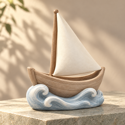 Oakvelora Sailboat & Waves Car Interior Decorative Ornament
