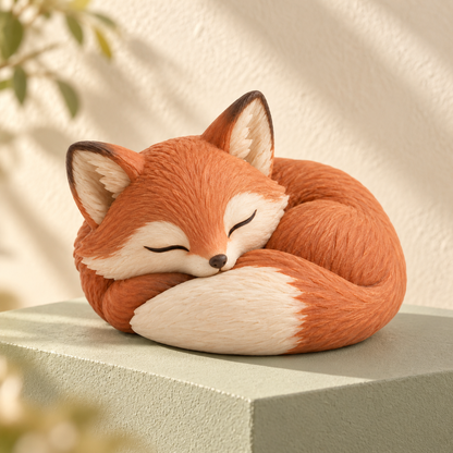 Oakvelora Sleeping Fox Car Interior Decorative Figurine