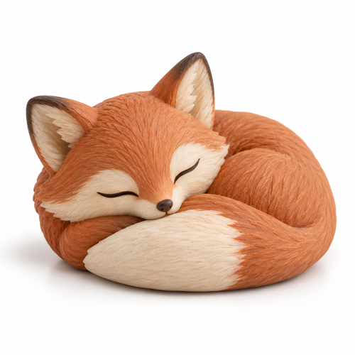 Oakvelora Sleeping Fox Car Interior Decorative Figurine