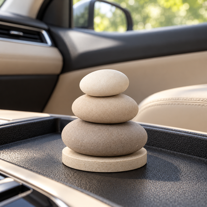 Oakvelora Stacked Pebble-Look Car Interior Decorative Ornament