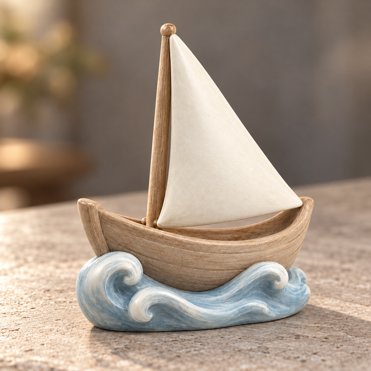 Oakvelora Sailboat & Waves Car Interior Decorative Ornament