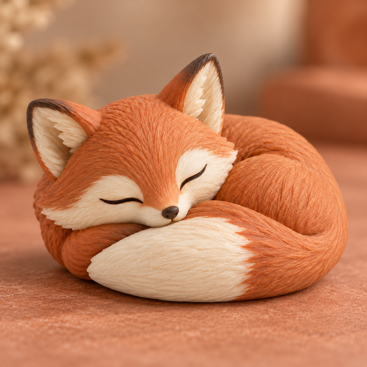 Oakvelora Sleeping Fox Car Interior Decorative Figurine