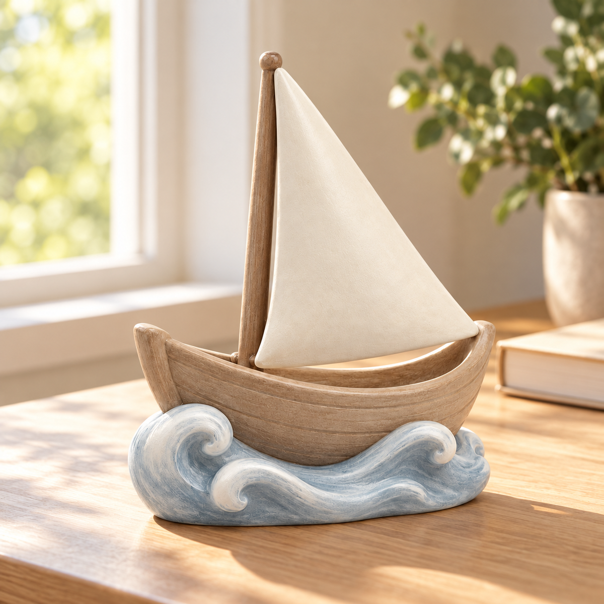 Oakvelora Sailboat & Waves Car Interior Decorative Ornament