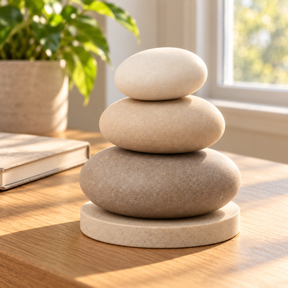 Oakvelora Stacked Pebble-Look Car Interior Decorative Ornament