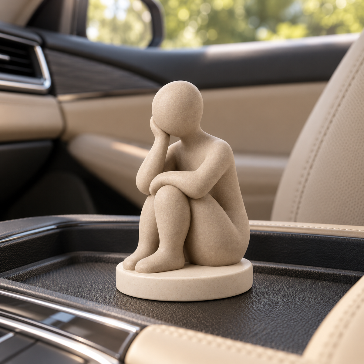 Oakvelora Abstract Seated Figure Car Interior Decorative Ornament