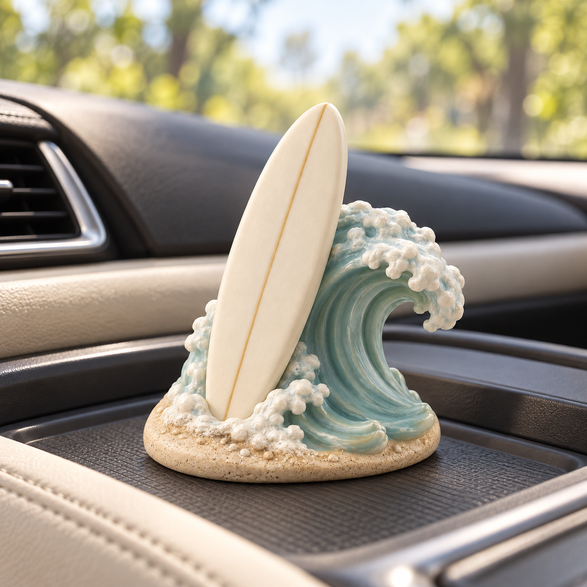 Oakvelora Surfboard & Wave Car Interior Decorative Ornament
