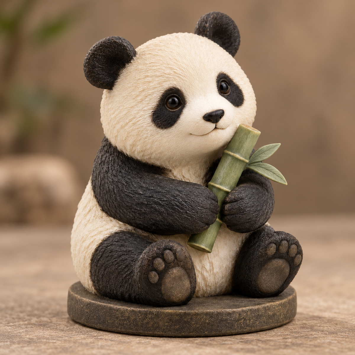 Oakvelora Panda with Bamboo Car Interior Decorative Figurine