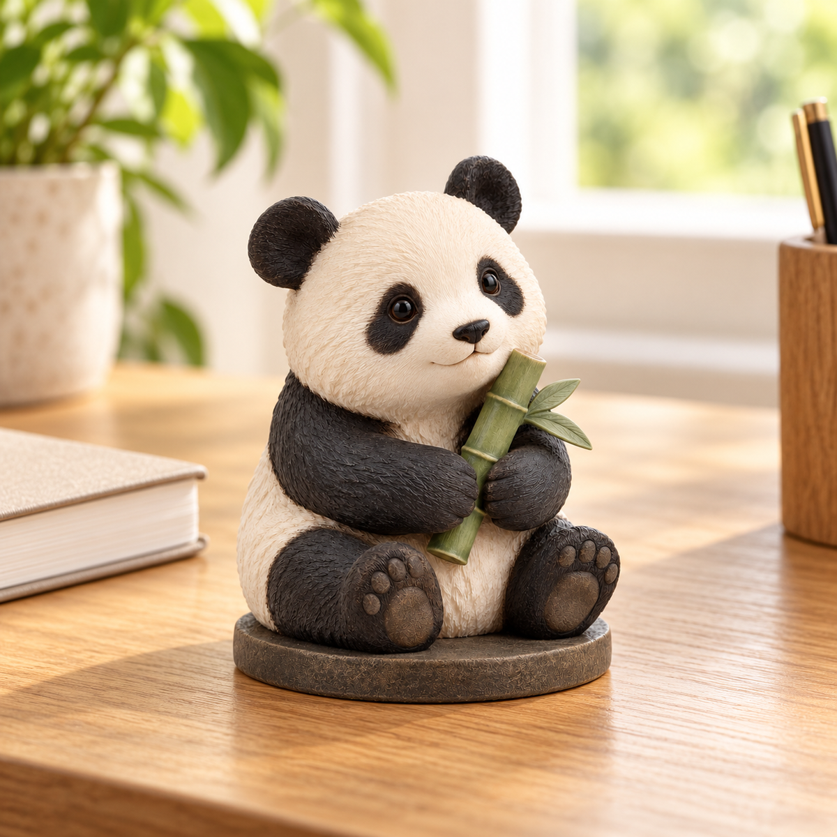 Oakvelora Panda with Bamboo Car Interior Decorative Figurine