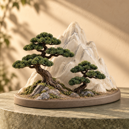 Oakvelora Mountain & Pine Tree Car Interior Decorative Ornament