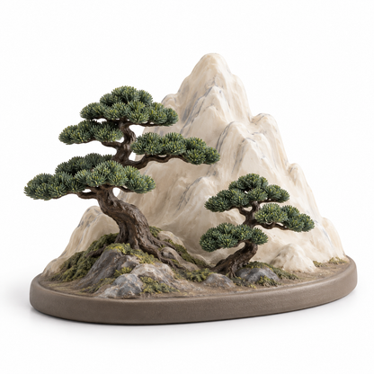 Oakvelora Mountain & Pine Tree Car Interior Decorative Ornament