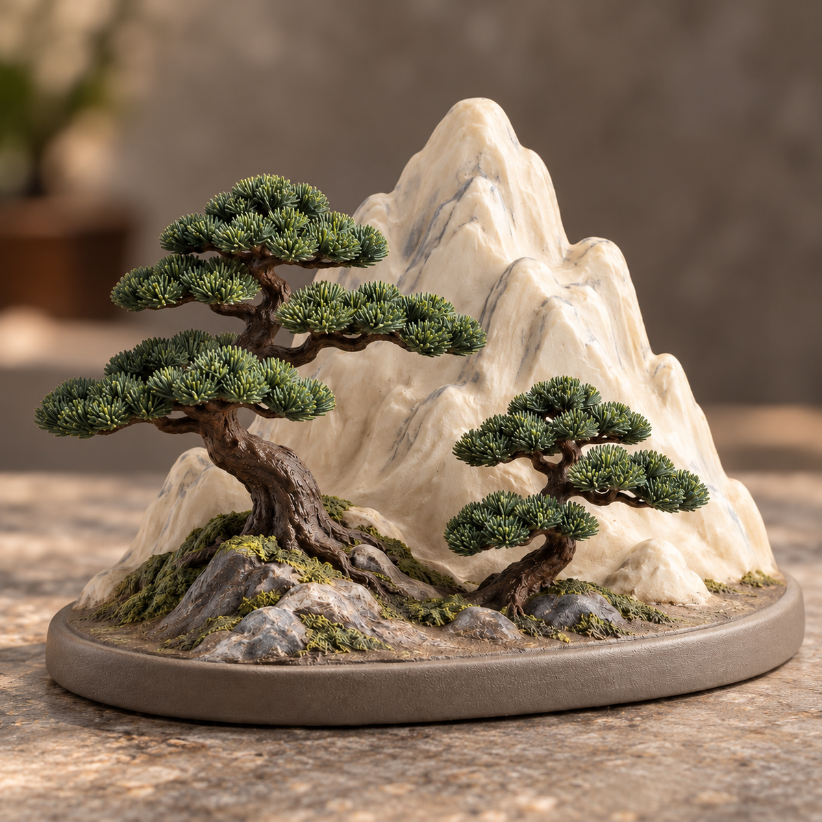 Oakvelora Mountain & Pine Tree Car Interior Decorative Ornament
