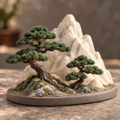 Oakvelora Mountain & Pine Tree Car Interior Decorative Ornament