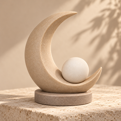 Oakvelora Crescent Moon & Sphere Car Interior Decorative Ornament