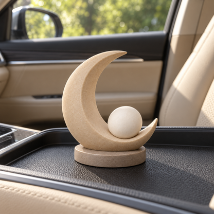 Oakvelora Crescent Moon & Sphere Car Interior Decorative Ornament