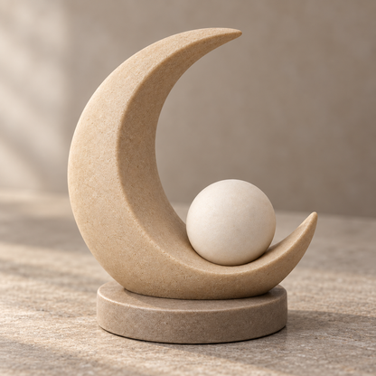 Oakvelora Crescent Moon & Sphere Car Interior Decorative Ornament