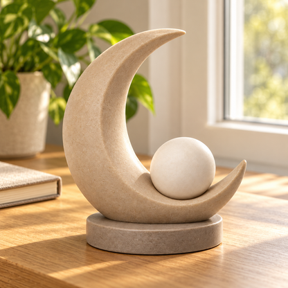 Oakvelora Crescent Moon & Sphere Car Interior Decorative Ornament
